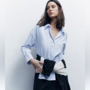 ZARA COTTON BLEND OXFORD SHIRT